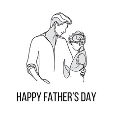 Happy Father's Day Vector Post Design, Son & Father's together, my dad my hero, daddy's girls.
