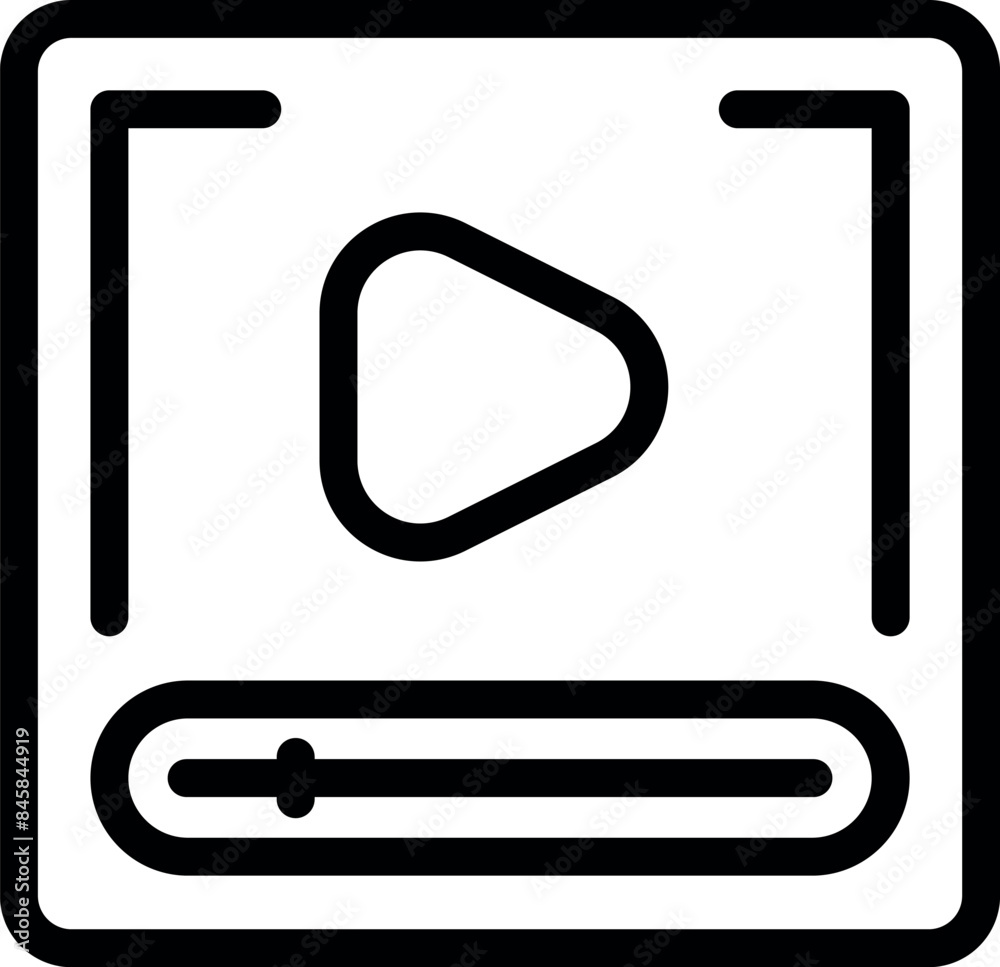 Poster simple video player interface is showing a play button and a progress bar, providing users with esse