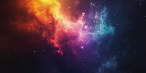 Naklejka premium Colorful nebula in outer space