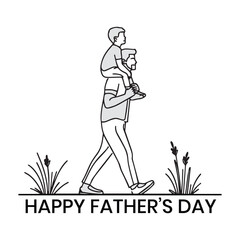 Happy Father's Day Vector Post Design, Son & Father's together, my dad my hero, daddy's girls.