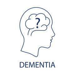 Dementia Icons - Brain Health, Cognitive Decline, and Memory Loss.