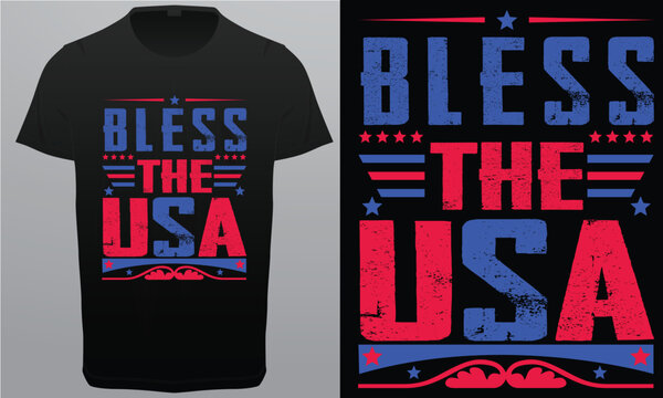 Bless the USA Royalty free vector T-shirt Design