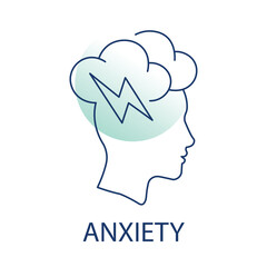 Anxiety Vector Icon - Stress Disorders, Mental Health, and Psychological Well-being.