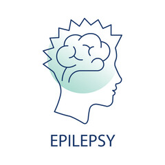 Epilepsy Vector Icon - Seizure Disorders, Neurology, and Medical Diagnosis.