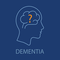 Dementia Icon - Cognitive Decline, Memory Loss, and Brain Health Symbol.