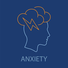 Anxiety Icon - Mental Health, Stress Disorders, and Psychological Well-being.