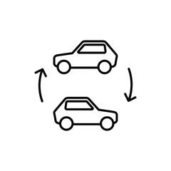 Car silhouette line icon. Vector illustration