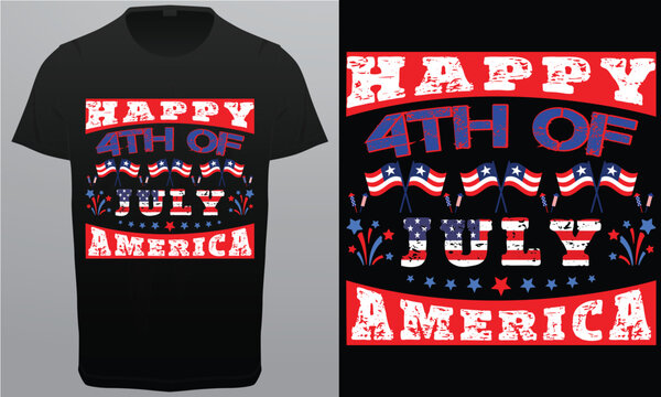 Happy 4th of July America Royalty free vector T-shirt Design