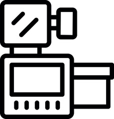 Line icon of a cnc machine operating, a great design for any industrial purpose