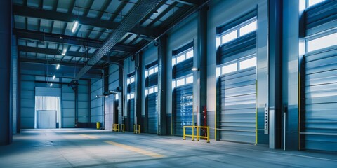 Empty loading docks in industrial area