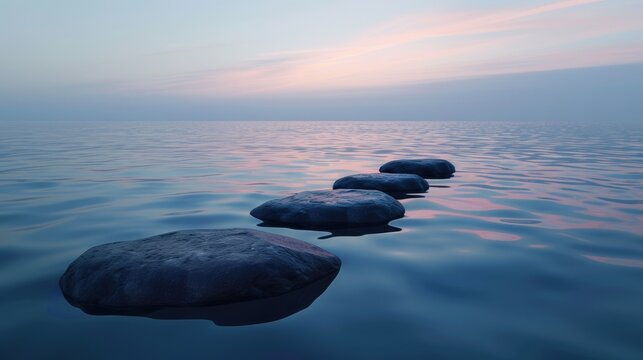 Stepping stones lead the way to a calm, peaceful life.