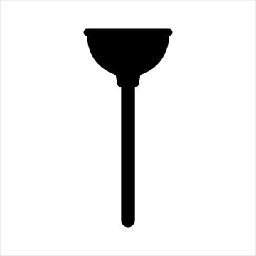 recommend clip art: Black toilet plunger silhouette isolated on white background. Plunger icon vector illustration design.