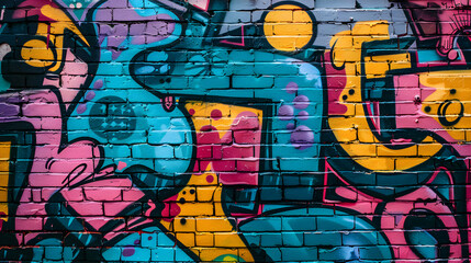 Obraz premium Wall with bright graffiti