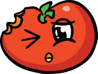 Funny Cartoon Character Tomato Illustration Logo or Mascot Vector