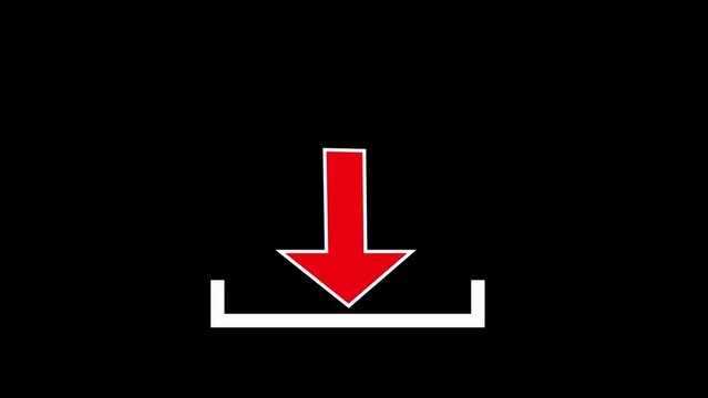 Red swipe down arrow icon. arrow down icon arrows direction icons. download icon sign.