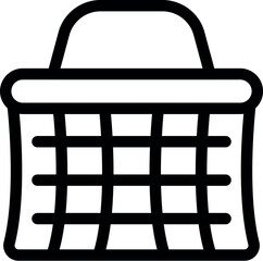 Simple line icon of an empty shopping basket representing online shopping and retail