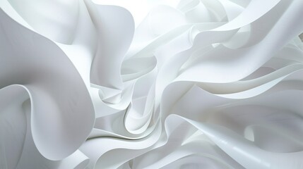 Obraz premium Abstract white background with wavy lines and blurred shapes for design. Abstract futuristic light soft waves, modern wallpaper, banner, or presentation background. Soft 3d rendering. White color, spa