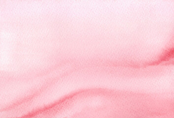 Abstract pink-red water, wave. Watercolor unfocused background with gradient, hand-drawn. An element for design, decoration, banner, label with a place for text. The texture of paper, watercolors.