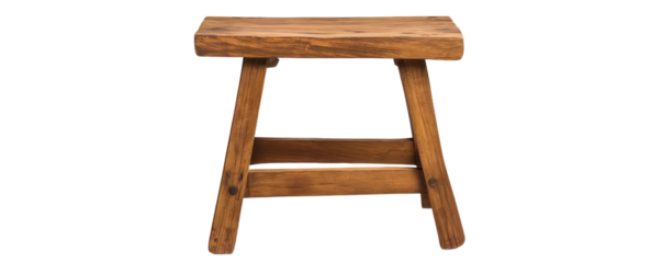 Wooden Stool With Bent Leg isolated on transparent background