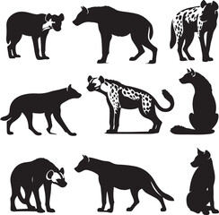 hyena silhouette bundle vector