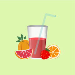  Summer fruit drink with fruits