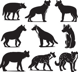 hyena silhouette bundle vector