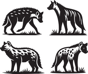 hyena silhouette bundle vector