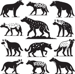 hyena silhouette bundle vector