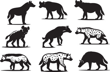 hyena silhouette bundle vector