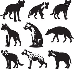 hyena silhouette bundle vector