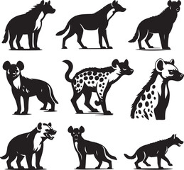 hyena silhouette bundle vector