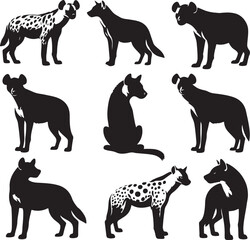 hyena silhouette bundle vector