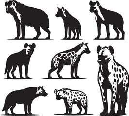 hyena silhouette bundle vector
