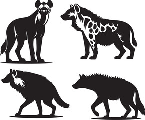 hyena silhouette bundle vector