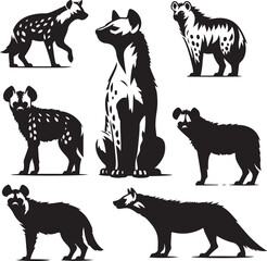 hyena silhouette bundle vector