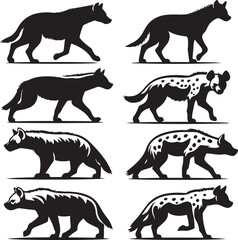 hyena silhouette bundle vector