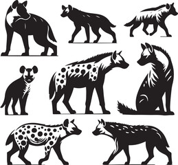 hyena silhouette bundle vector