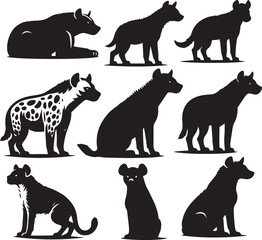 hyena silhouette bundle vector