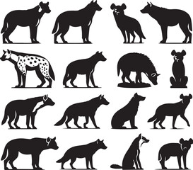 hyena silhouette bundle vector