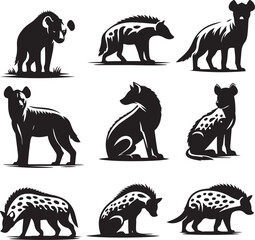 hyena silhouette bundle vector
