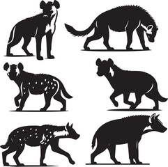 hyena silhouette bundle vector