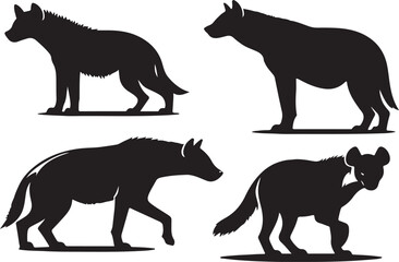 hyena silhouette bundle vector