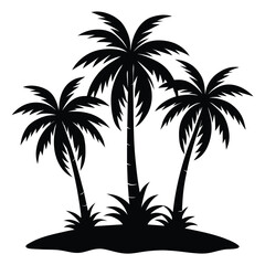 Obraz premium Silhouette of Palm Trees Vector Illustration for Tropical and Beach Designs
