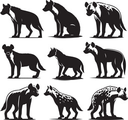 hyena silhouette bundle vector