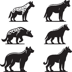 hyena silhouette bundle vector