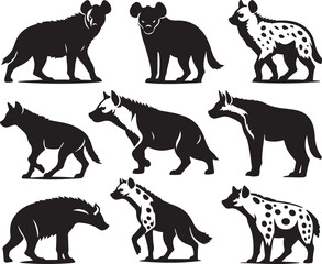 hyena silhouette bundle vector