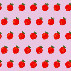 Strawberry pattern on pink background