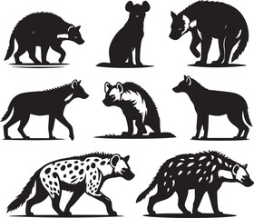 hyena silhouette bundle vector