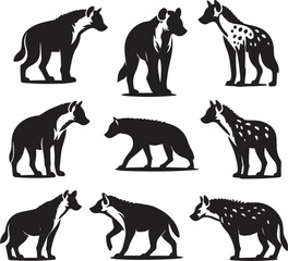 hyena silhouette bundle vector