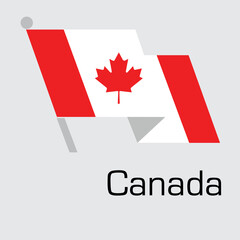 New Year with CANADA flag vector design. Waving flag banner style. Vector illustration, Eps 10